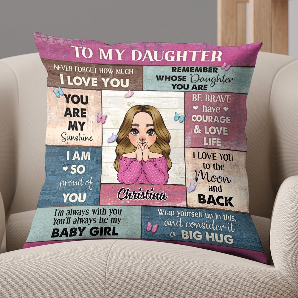 To My Daughter - Big Hug - Personalized Pillow - Giftago