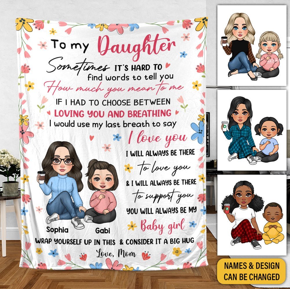 To My Daughter Cute Flower (Kid) - Personalized Blanket - Meaningful Gift For Christmas, For Birthday - Giftago