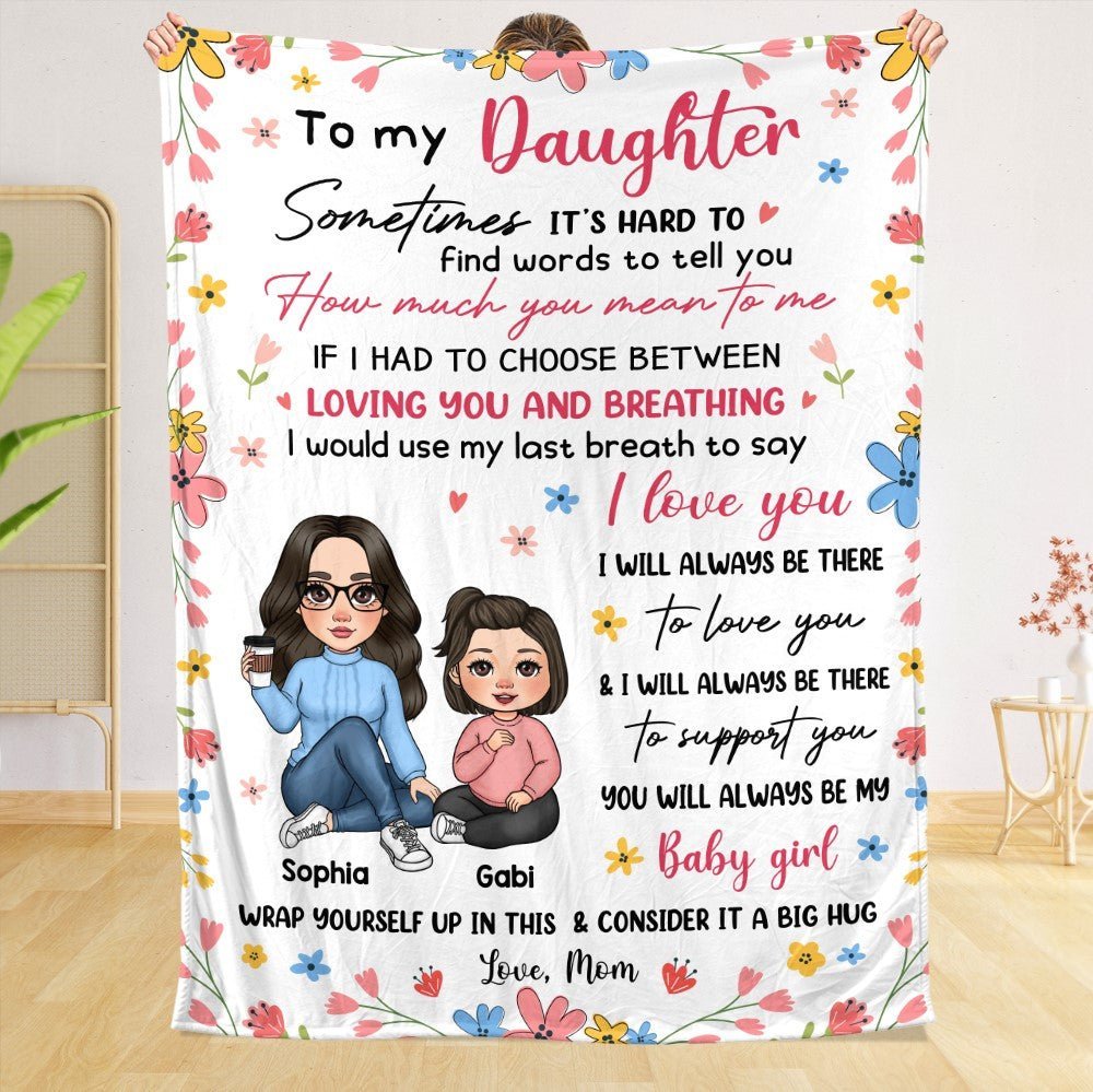 To My Daughter Cute Flower (Kid) - Personalized Blanket - Meaningful Gift For Christmas, For Birthday - Giftago