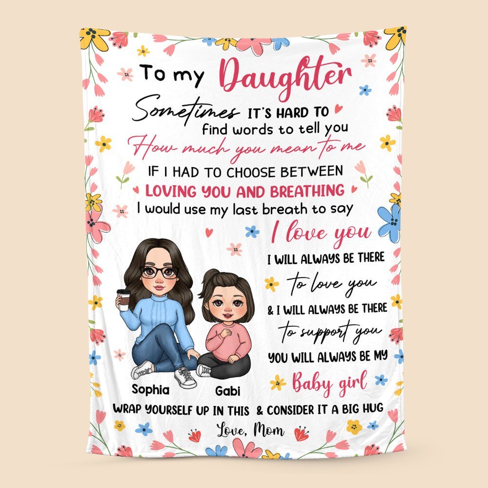 To My Daughter Cute Flower (Kid) - Personalized Blanket - Meaningful Gift For Christmas, For Birthday - Giftago