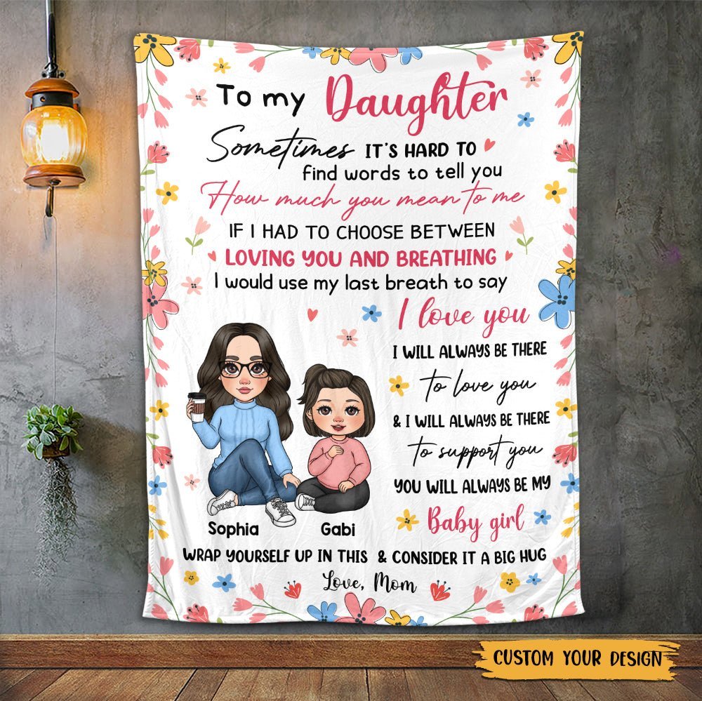 To My Daughter Cute Flower (Kid) - Personalized Blanket - Meaningful Gift For Christmas, For Birthday - Giftago