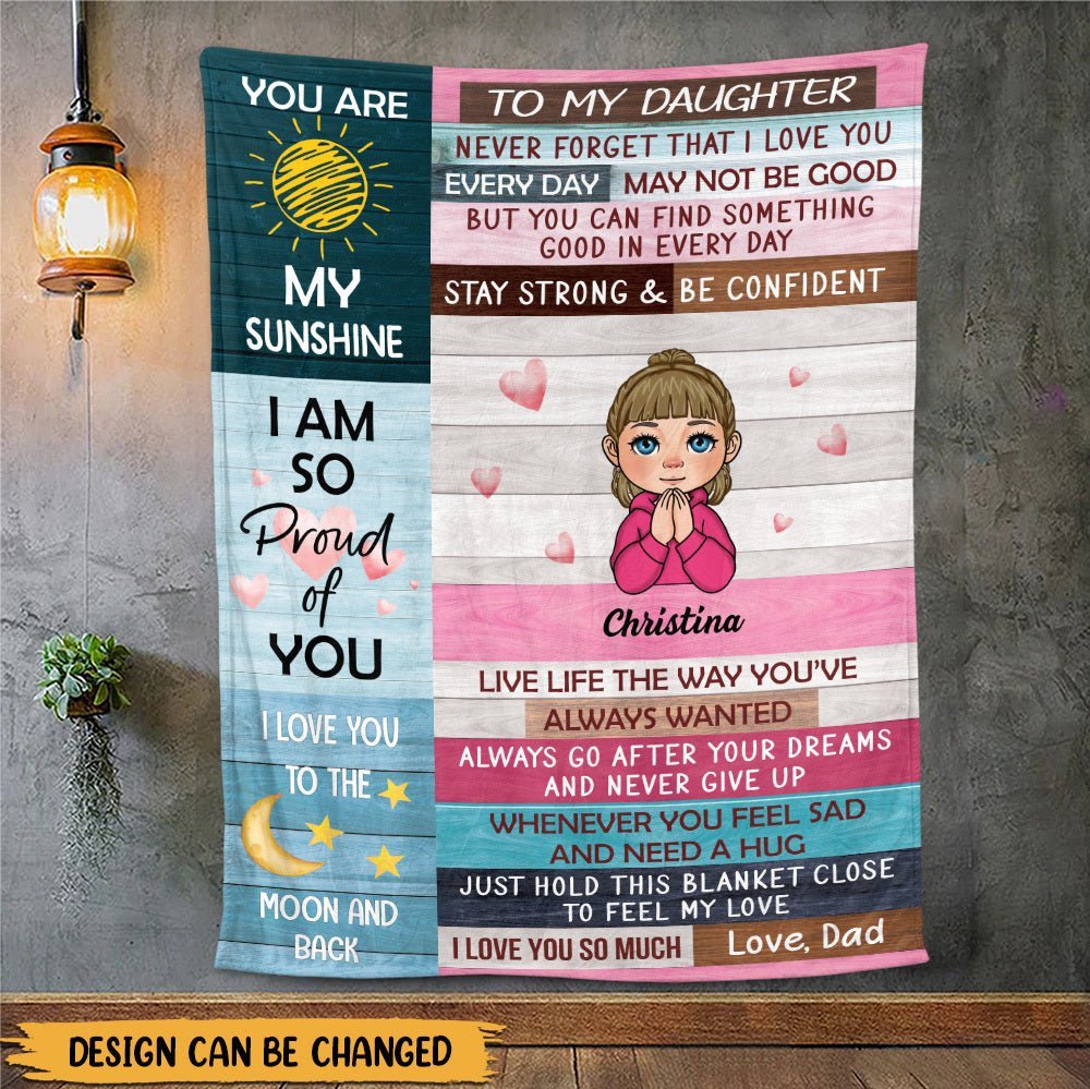 To My Daughter From Dad - Personalized Blanket - Meaningful Gift For Christmas, For Birthday - Giftago