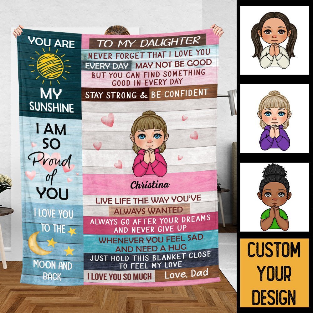 To My Daughter From Dad - Personalized Blanket - Meaningful Gift For Christmas, For Birthday - Giftago