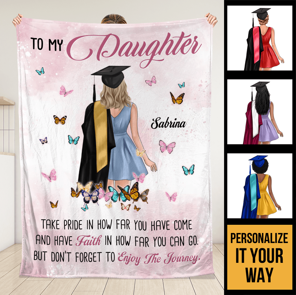 To My Daughter/ Granddaughter/ Bestie Graduation - Personalized Blanket - Giftago
