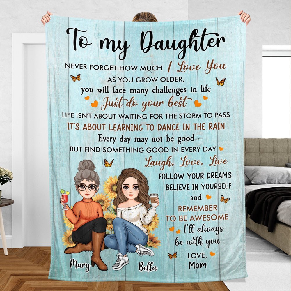 To My Daughter/Grandaughter How Much I Love You - Personalized Blanket - Best Gift For Daughter, Granddaughter - Giftago