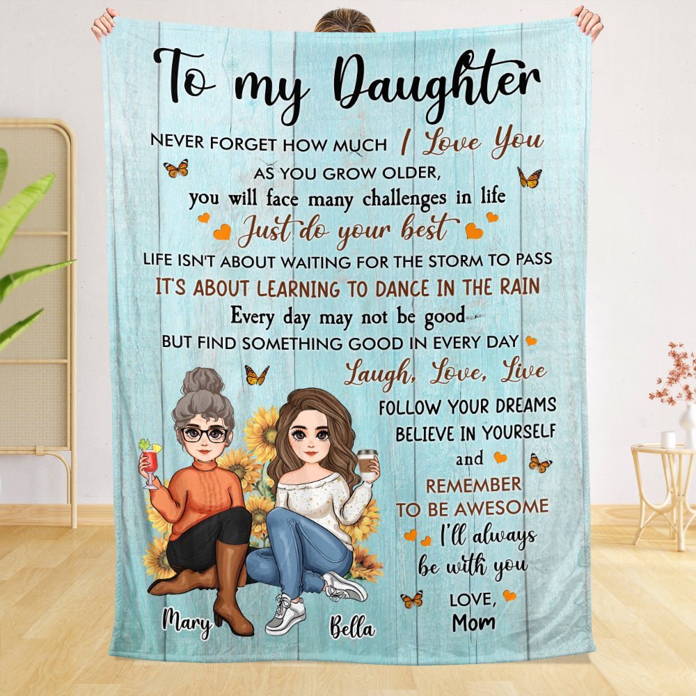 To My Daughter/Grandaughter How Much I Love You - Personalized Blanket - Best Gift For Daughter, Granddaughter - Giftago