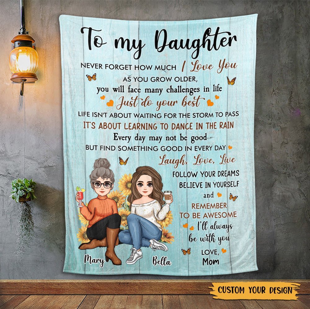 To My Daughter/Grandaughter How Much I Love You - Personalized Blanket - Best Gift For Daughter, Granddaughter - Giftago