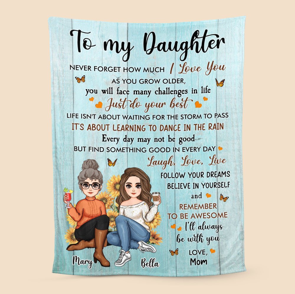 To My Daughter/Grandaughter How Much I Love You - Personalized Blanket - Best Gift For Daughter, Granddaughter - Giftago