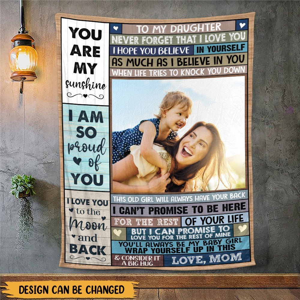 To My Daughter/Grandaughter (Photo) - Personalized Blanket - Best Gift For Daughter, Granddaughter - Giftago