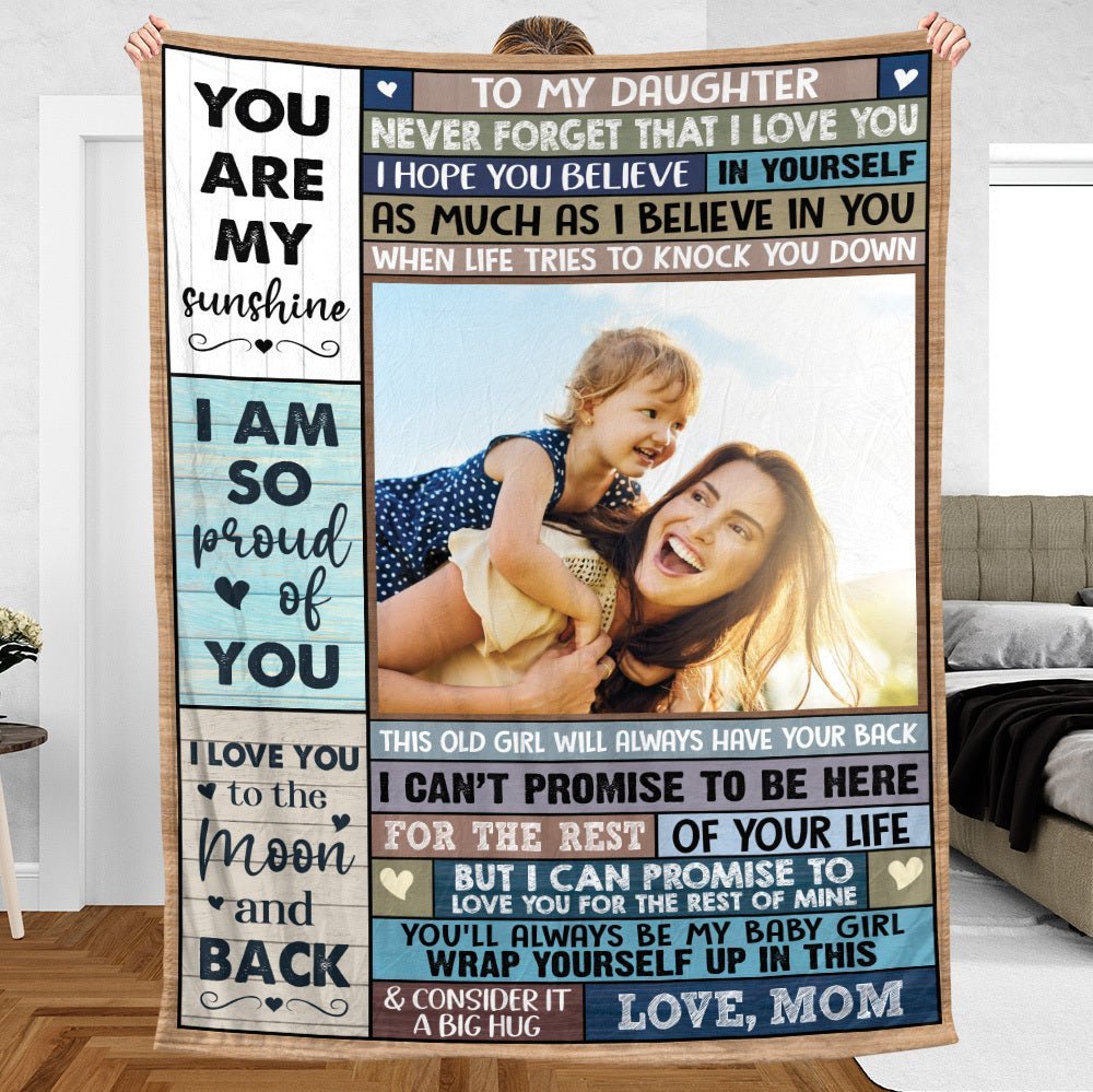 To My Daughter/Grandaughter (Photo) - Personalized Blanket - Best Gift For Daughter, Granddaughter - Giftago