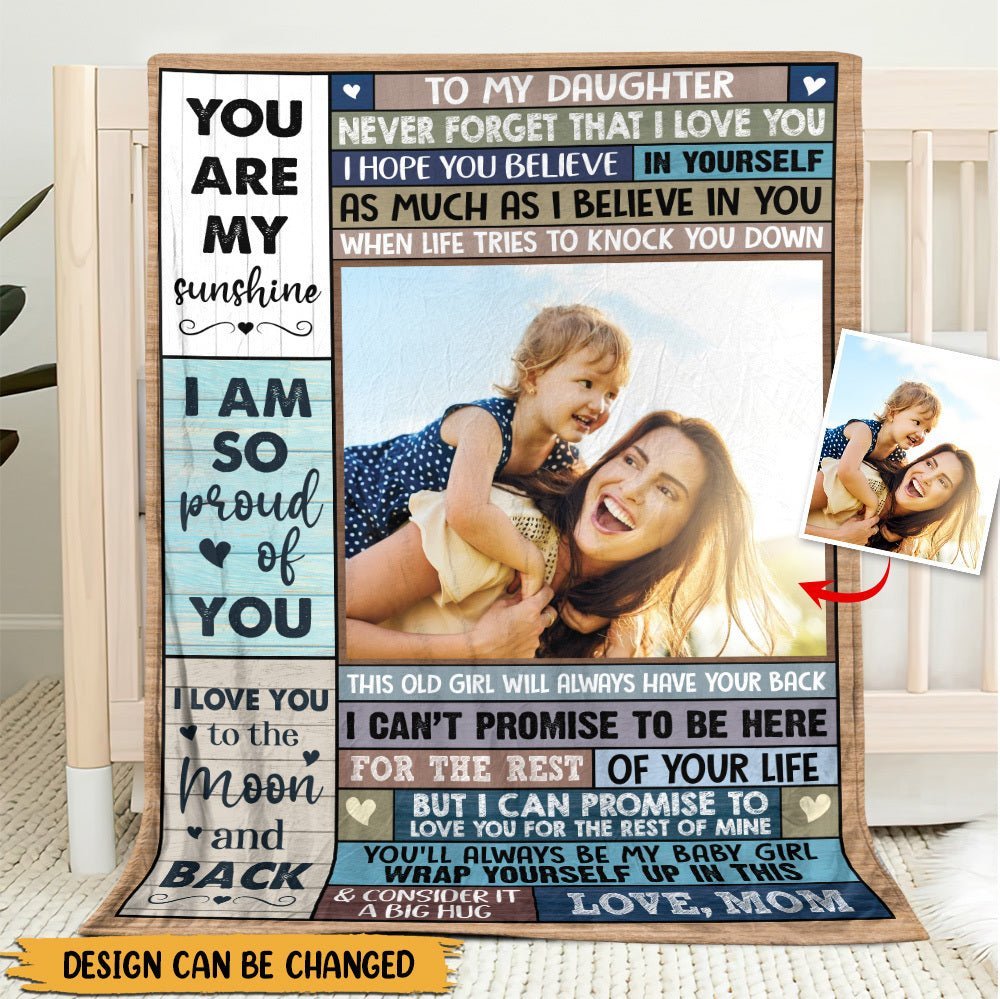 To My Daughter/Grandaughter (Photo) - Personalized Blanket - Best Gift For Daughter, Granddaughter - Giftago