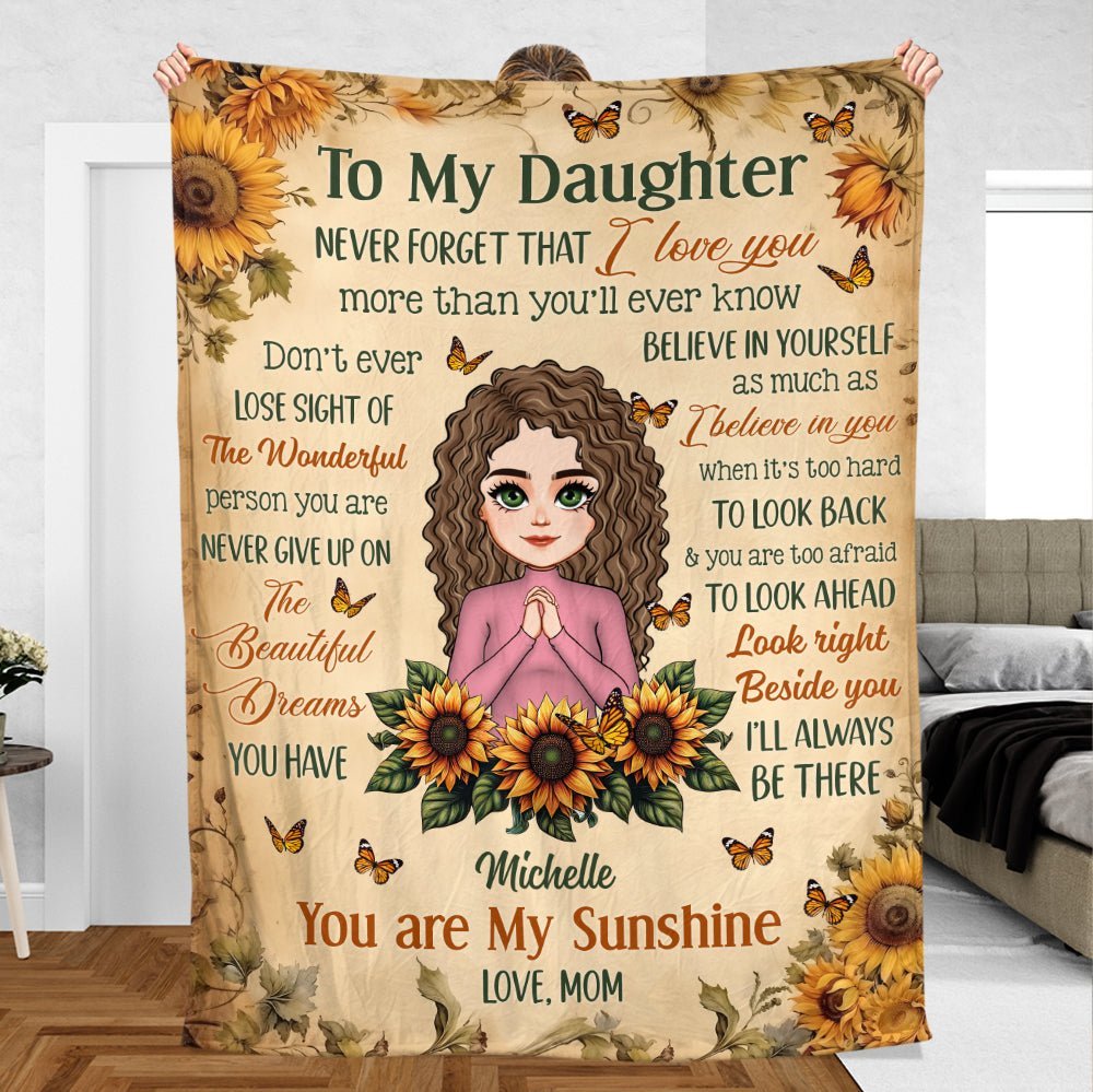 To My Daughter Never Forget That I Love You - Personalized Blanket - Best Gift For Daughter, Granddaughter - Giftago