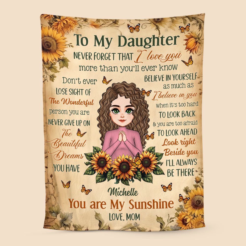 To My Daughter Never Forget That I Love You - Personalized Blanket - Best Gift For Daughter, Granddaughter - Giftago