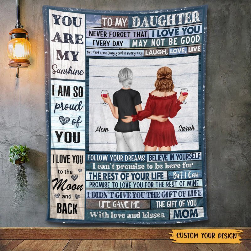 To My Daughter - Personalized Blanket - Meaningful Gift For Birthday, For Daughter - Giftago