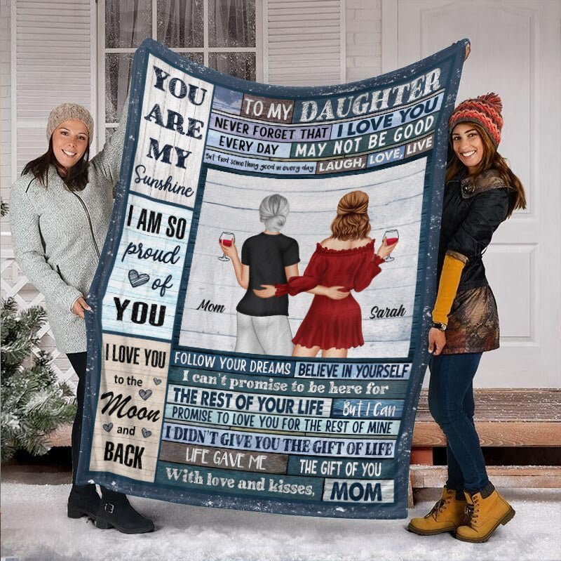 To My Daughter - Personalized Blanket - Meaningful Gift For Birthday, For Daughter - Giftago