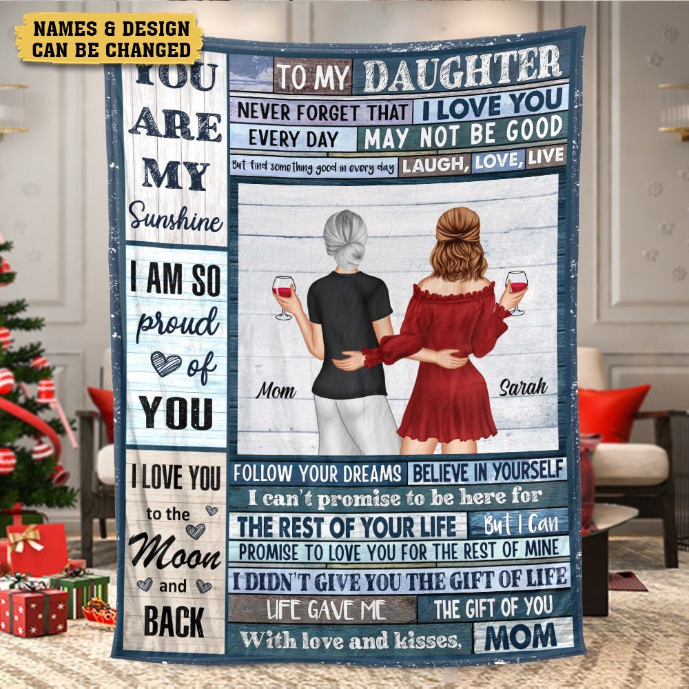 To My Daughter - Personalized Blanket - Meaningful Gift For Birthday, For Daughter - Giftago