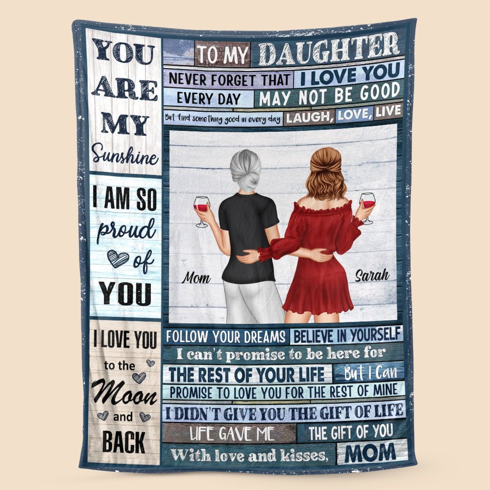 To My Daughter - Personalized Blanket - Meaningful Gift For Birthday, For Daughter - Giftago