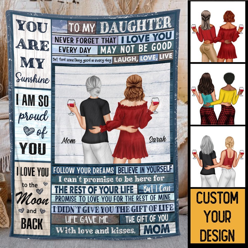 To My Daughter - Personalized Blanket - Meaningful Gift For Birthday, For Daughter - Giftago