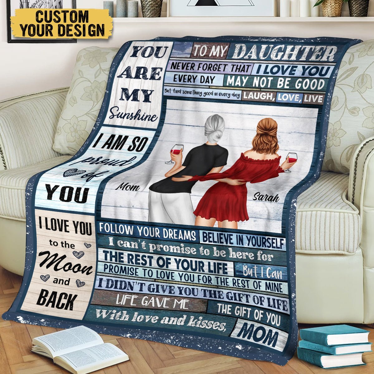 To My Daughter - Personalized Blanket - Meaningful Gift For Birthday, For Daughter - Giftago