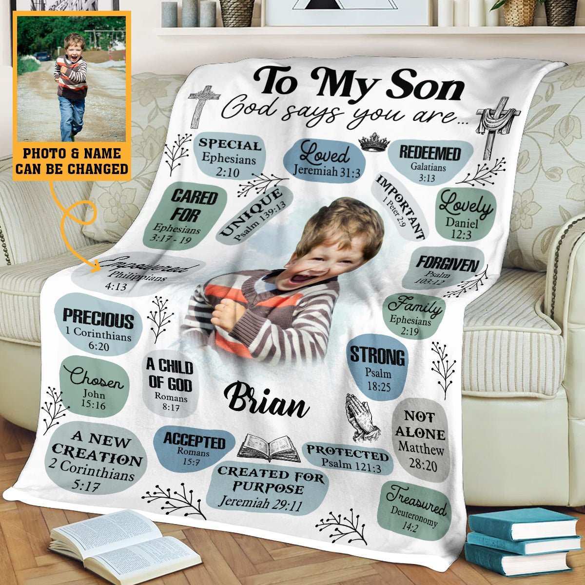 To My Daughter /Son - God Says You Are Photo - Personalized Blanket - Best Gift For Daughter, Granddaughter, Son, Grandson - Giftago