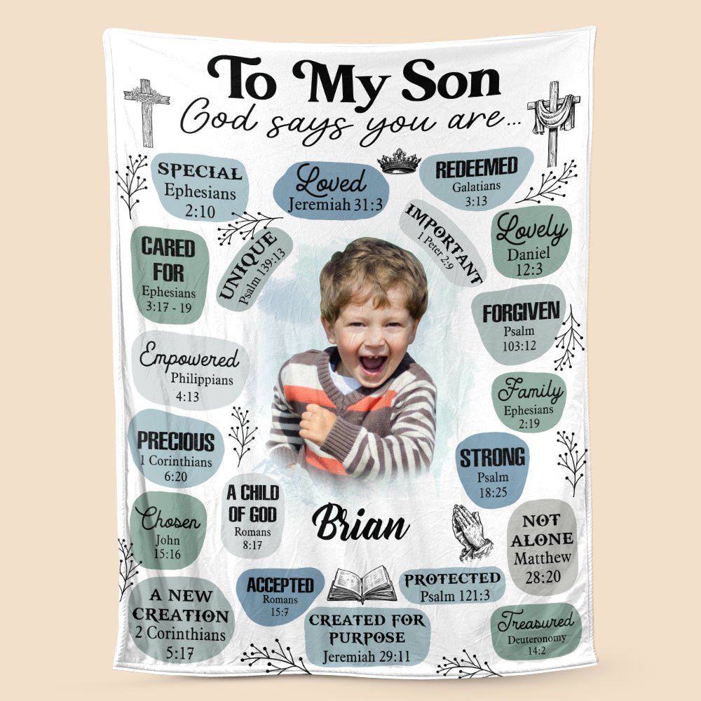 To My Daughter /Son - God Says You Are Photo - Personalized Blanket - Best Gift For Daughter, Granddaughter, Son, Grandson - Giftago