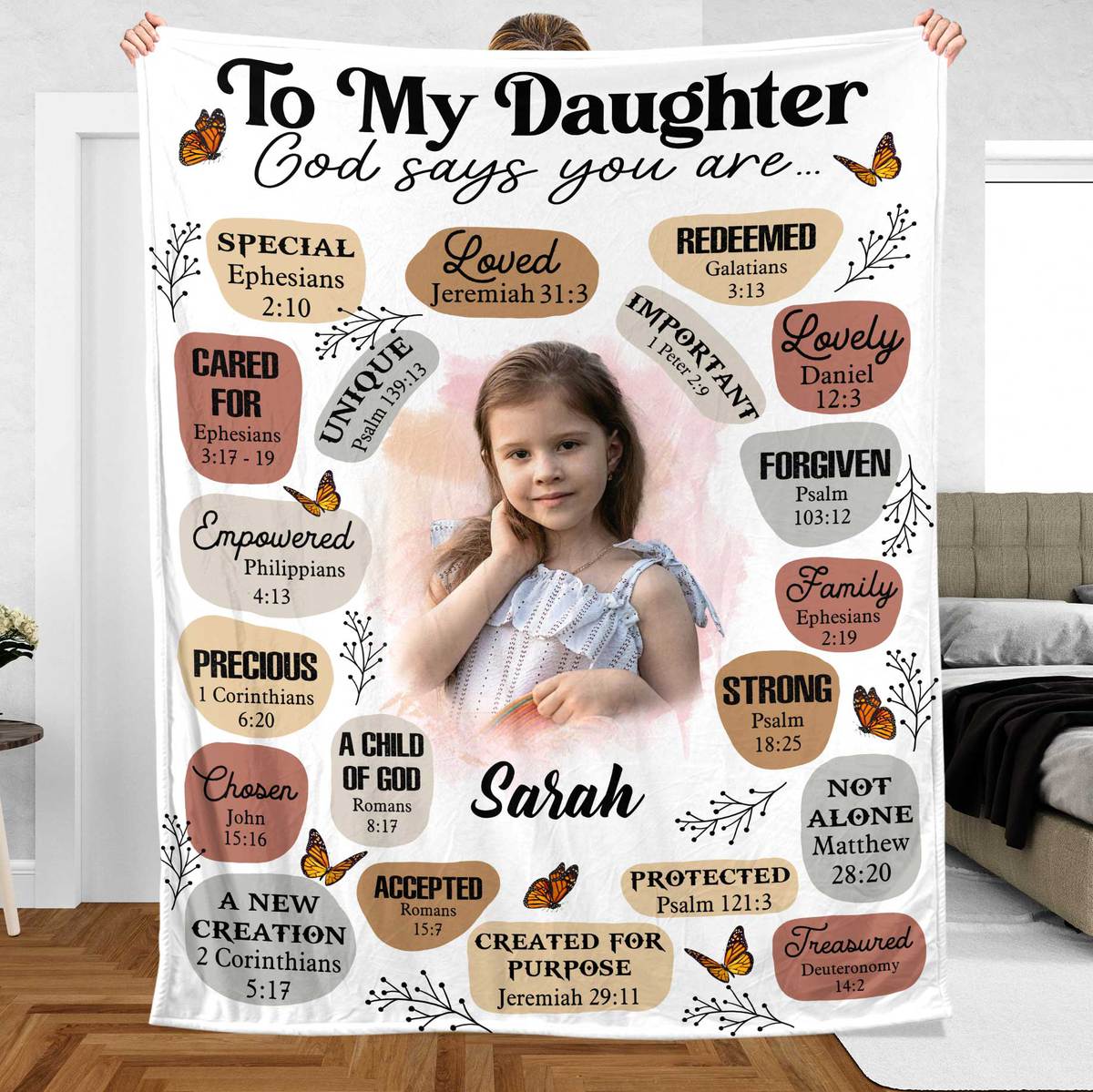 To My Daughter /Son - God Says You Are Photo - Personalized Blanket - Best Gift For Daughter, Granddaughter, Son, Grandson - Giftago