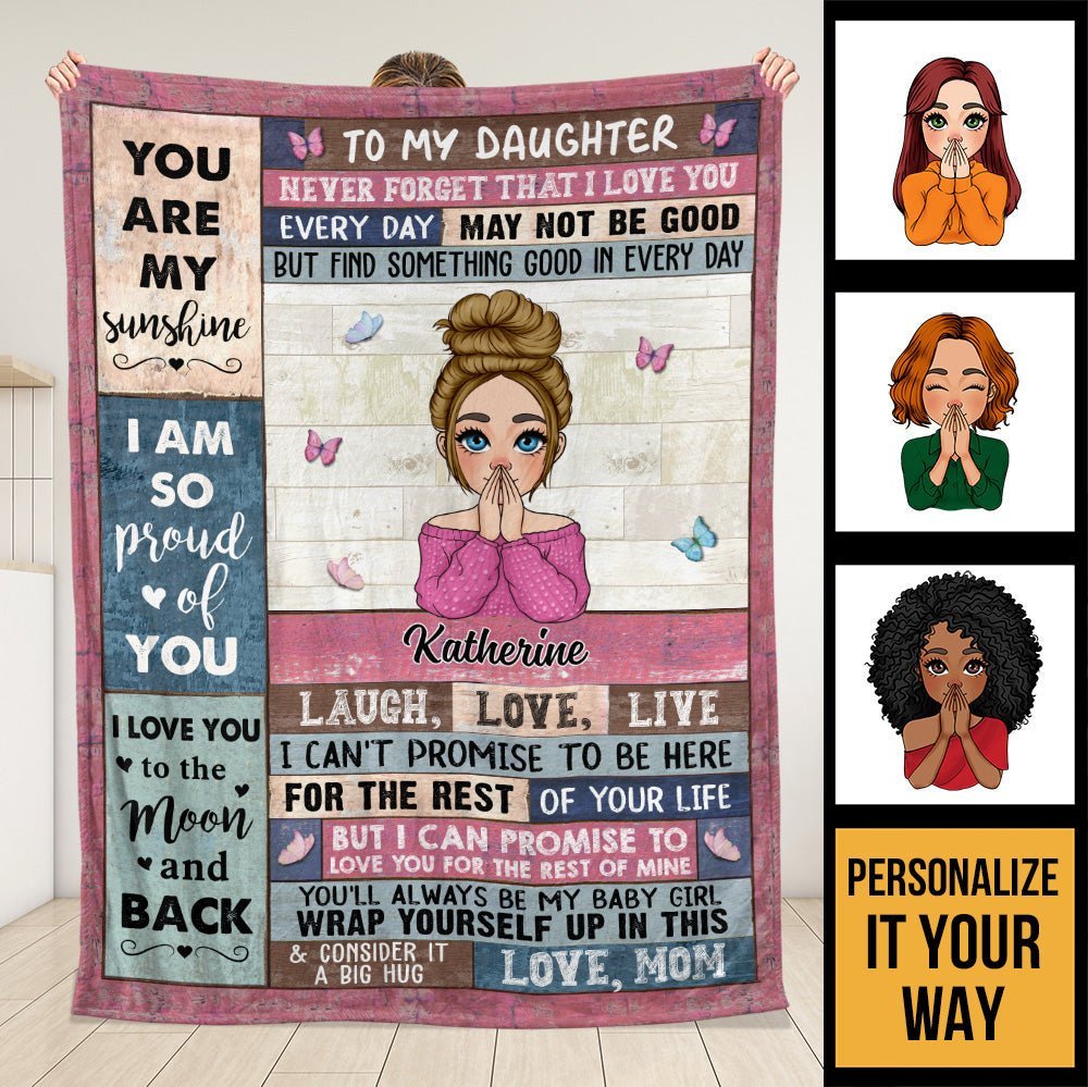 To My Daughter, Son Never Forget That I Love You Every Day - Personalized Blanket - Giftago