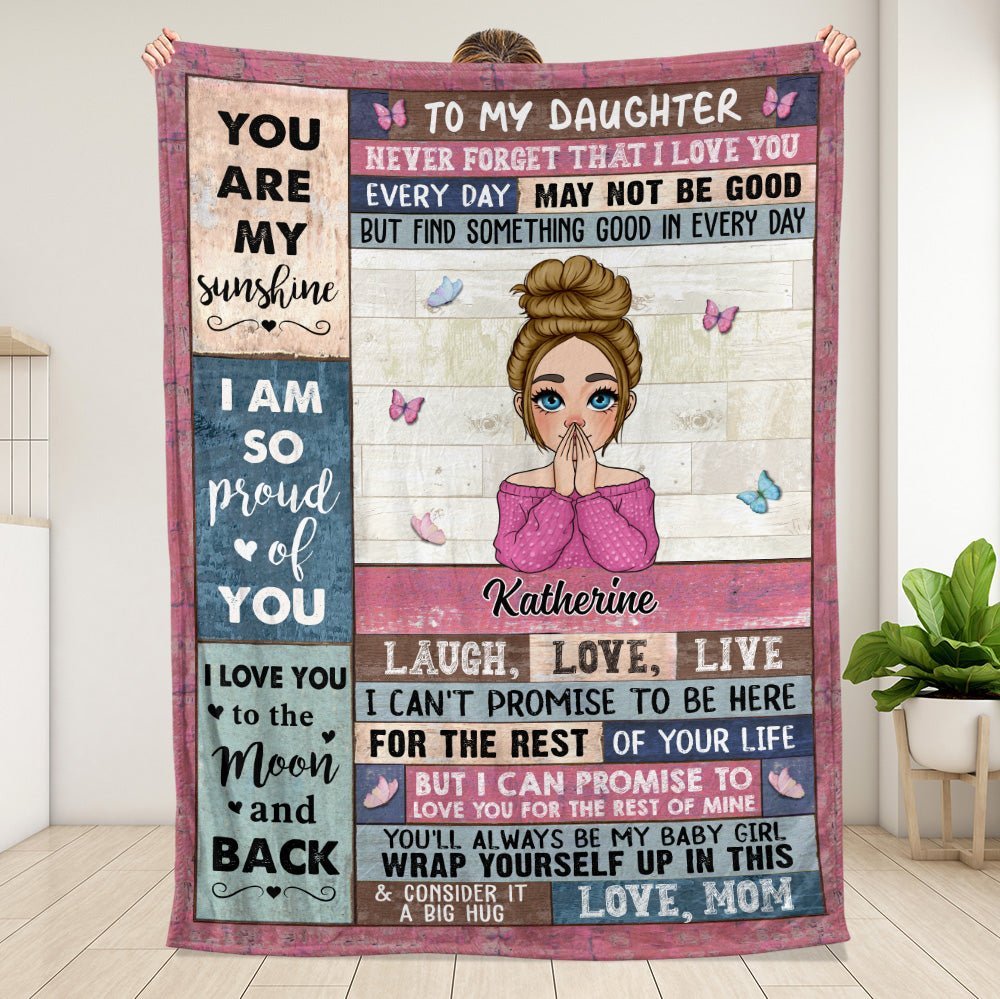 To My Daughter, Son Never Forget That I Love You Every Day - Personalized Blanket - Giftago