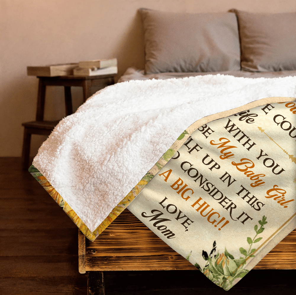 To My Daughter Sunflower Blanket - Personalized Blanket - Giftago