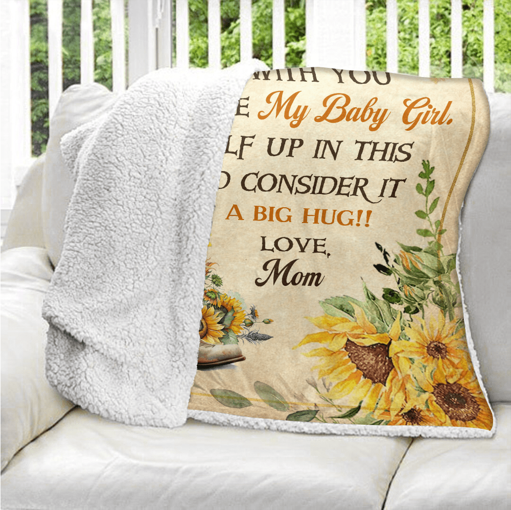 To My Daughter Sunflower Blanket - Personalized Blanket - Giftago