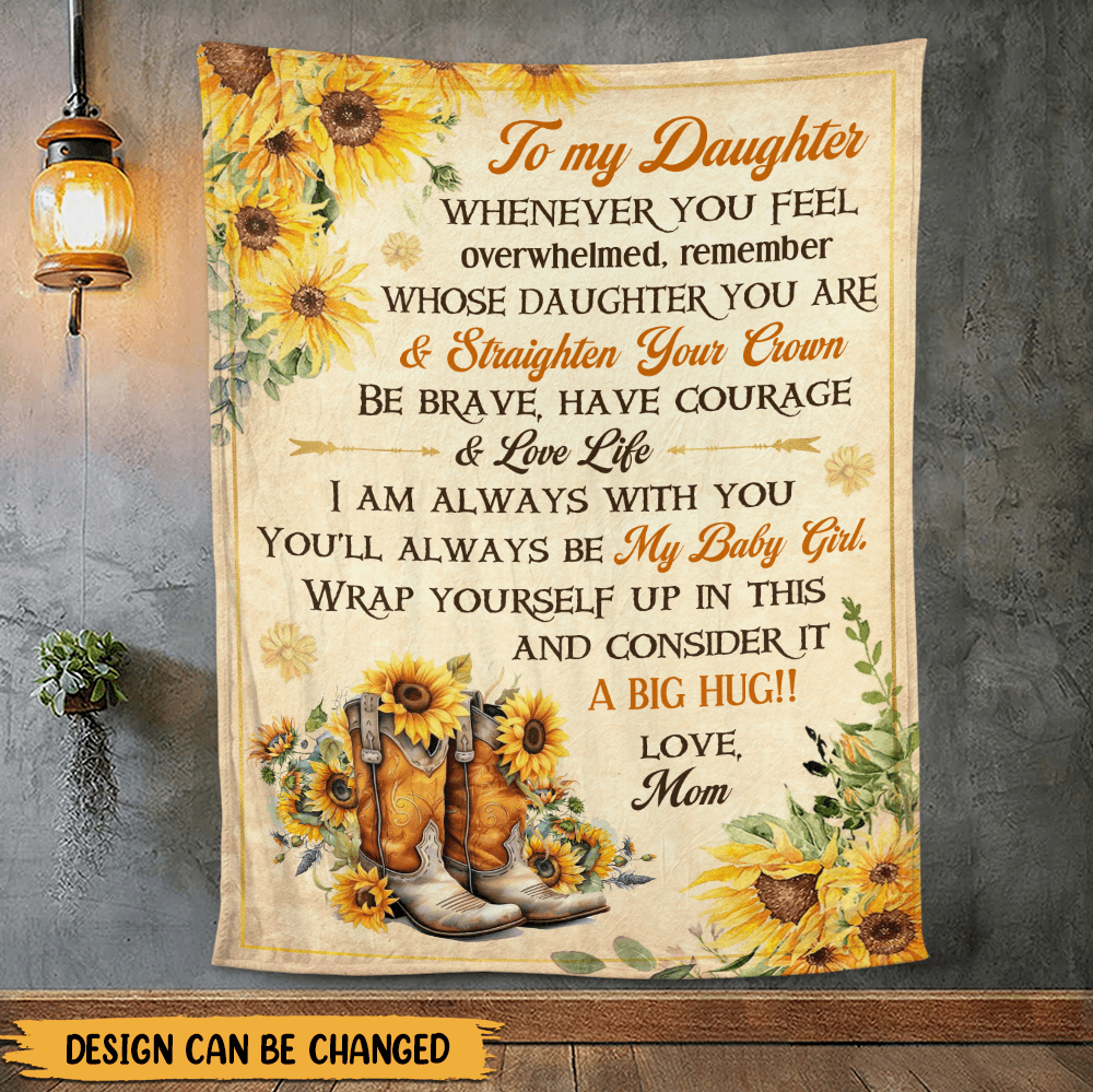 To My Daughter Sunflower Blanket - Personalized Blanket - Giftago