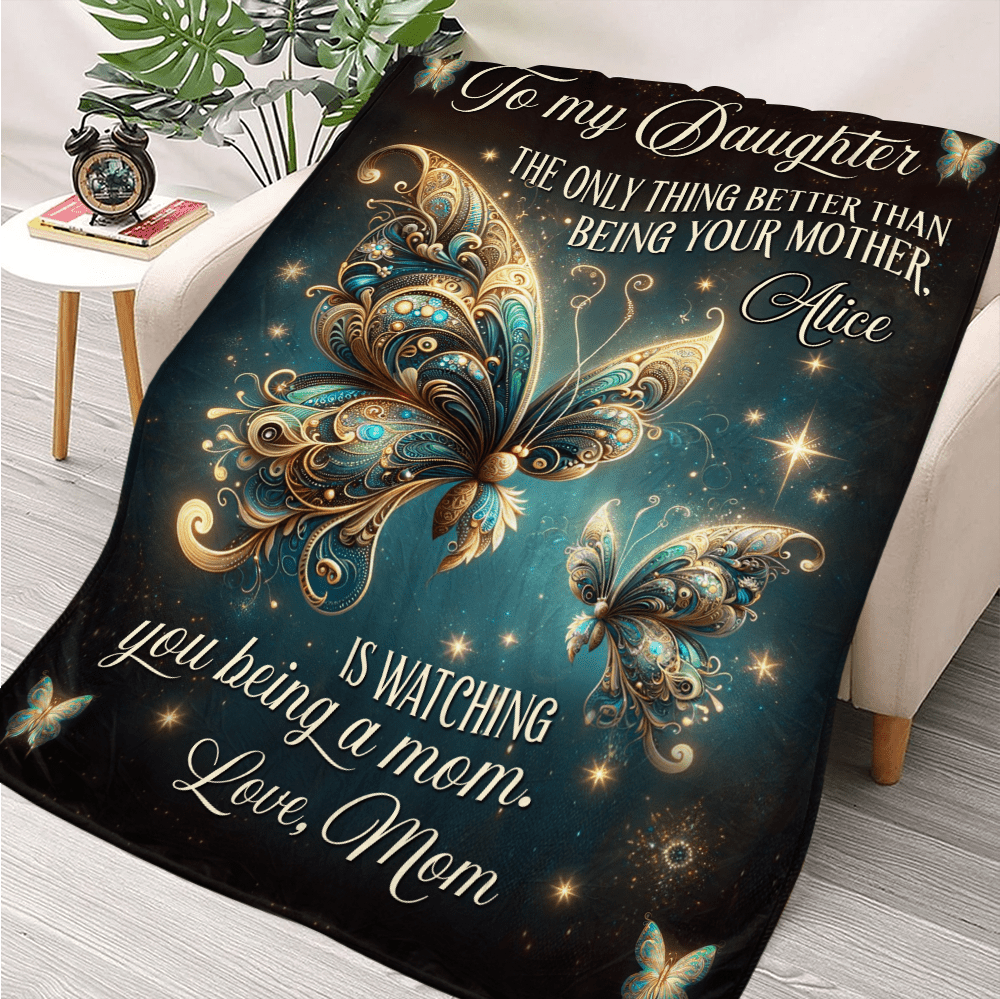 To My Daughter Watching You Being A Mom Blanket -  Personalized Blanket - Giftago