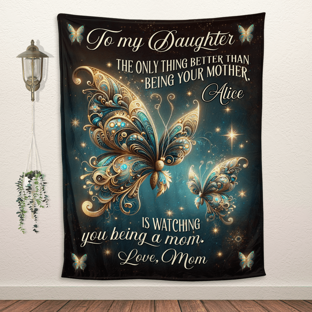 To My Daughter Watching You Being A Mom Blanket -  Personalized Blanket - Giftago