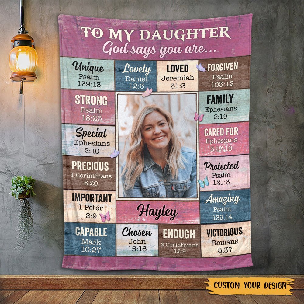 To My Daughter/Granddaughter - God Says You Are Pink Photo - Personalized Blanket - Best Gift For Daughter, Granddaughter - Giftago