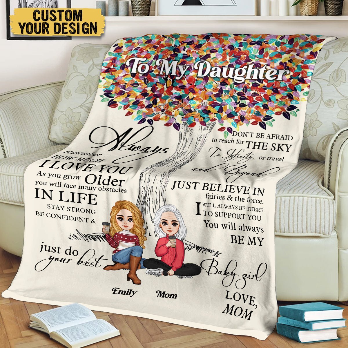 To My Daughter/Granddaughter I Love You - Personalized Blanket - Best Gift For Daughter, Granddaughter - Giftago