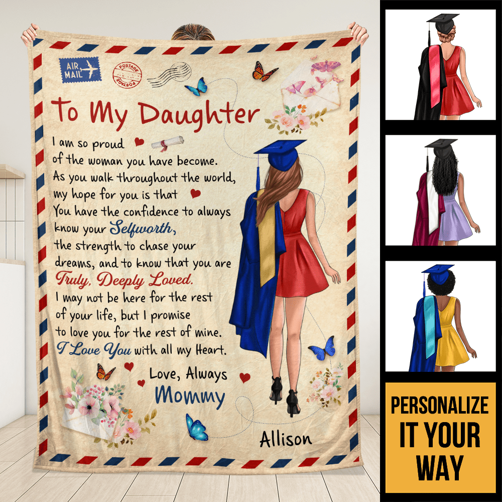 To My Graduation Daughter Granddaughter Blanket - Personalized Blanket - Giftago