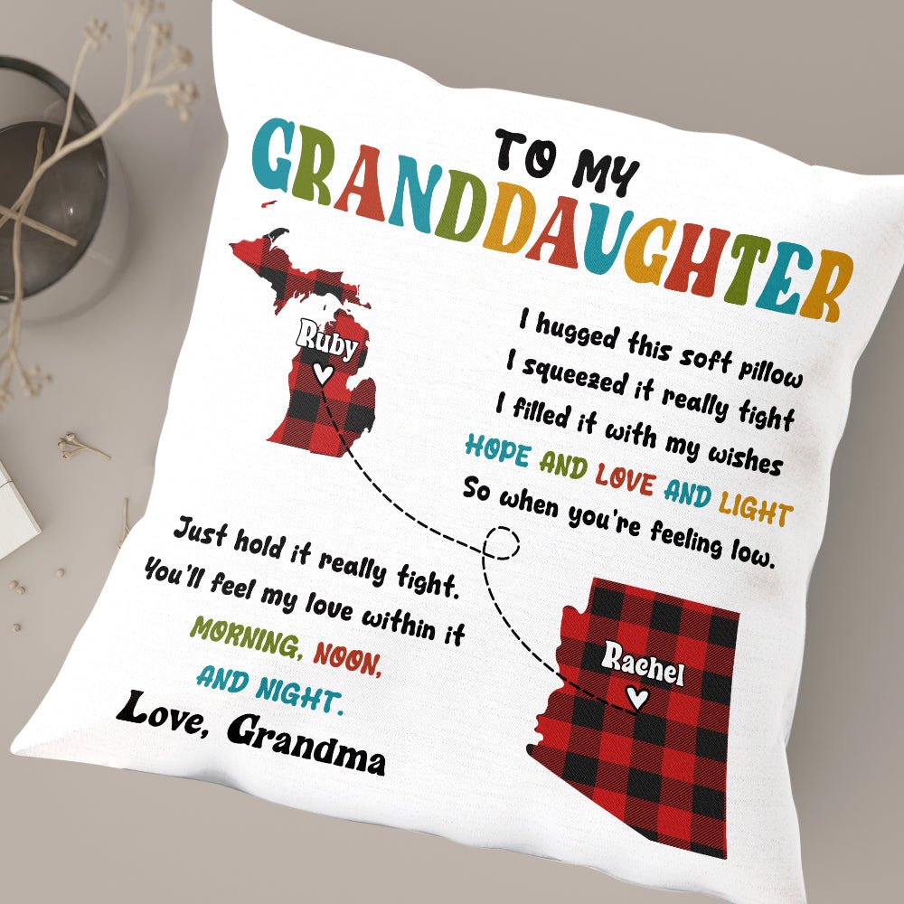 To My Granddaughter Map Pillow - Personalized Pillow