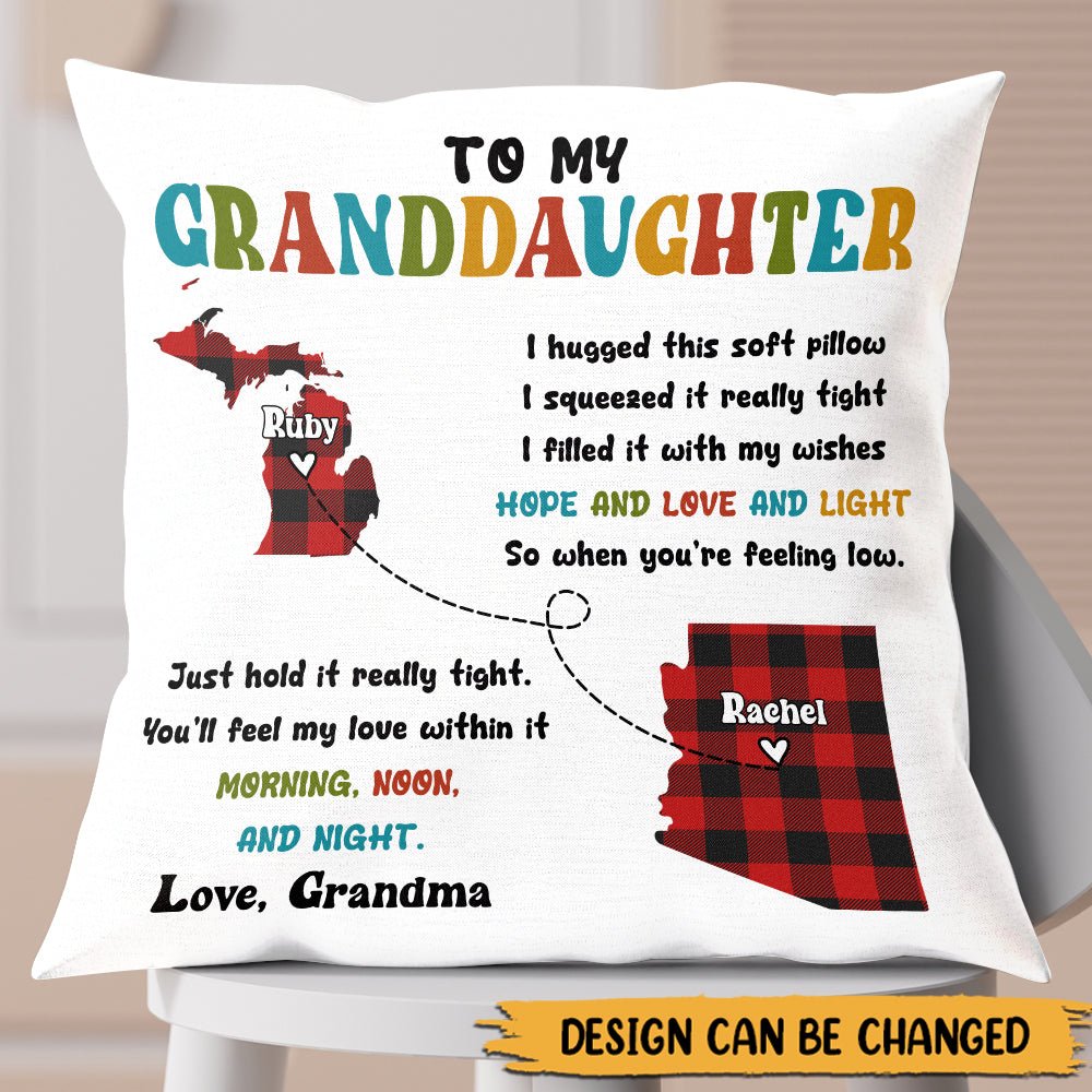 To My Granddaughter Map Pillow - Personalized Pillow