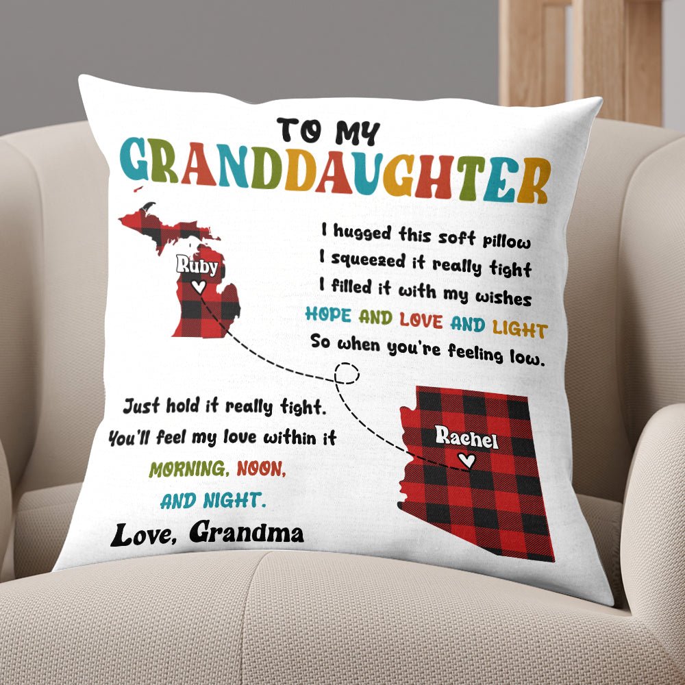 To My Granddaughter Map Pillow - Personalized Pillow