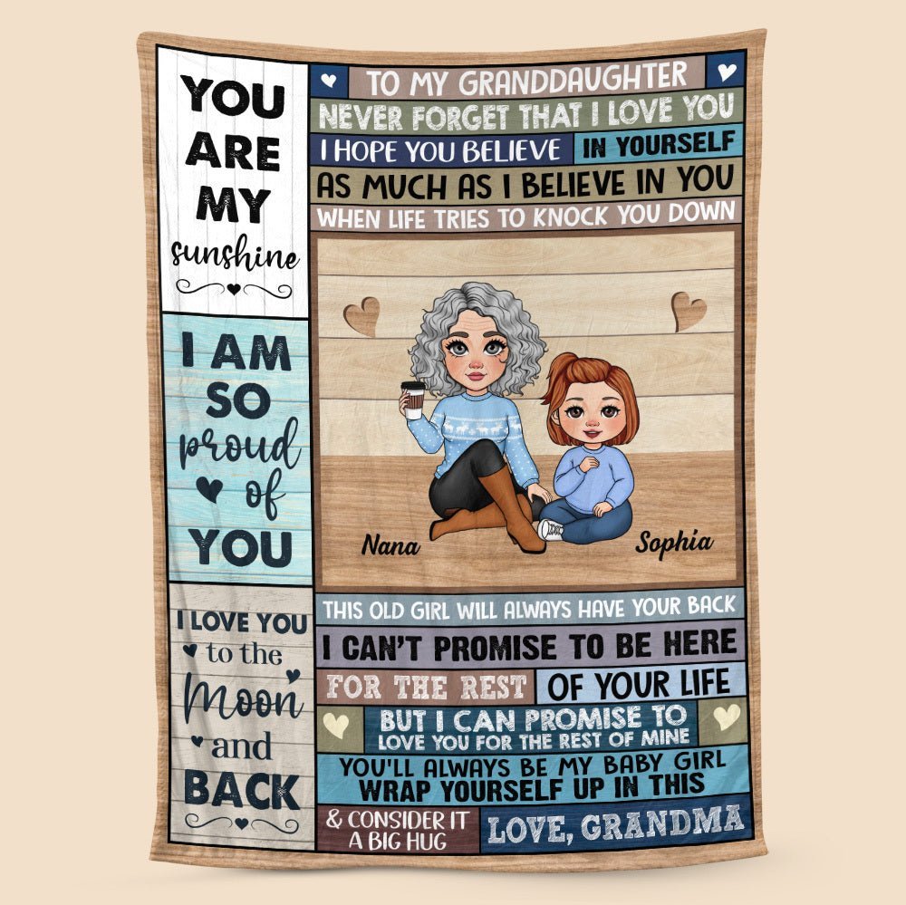 To My Granddaughter - You Are My Sunshine - Personalized Blanket - Best Gift For Granddaughter, For Christmas - Giftago