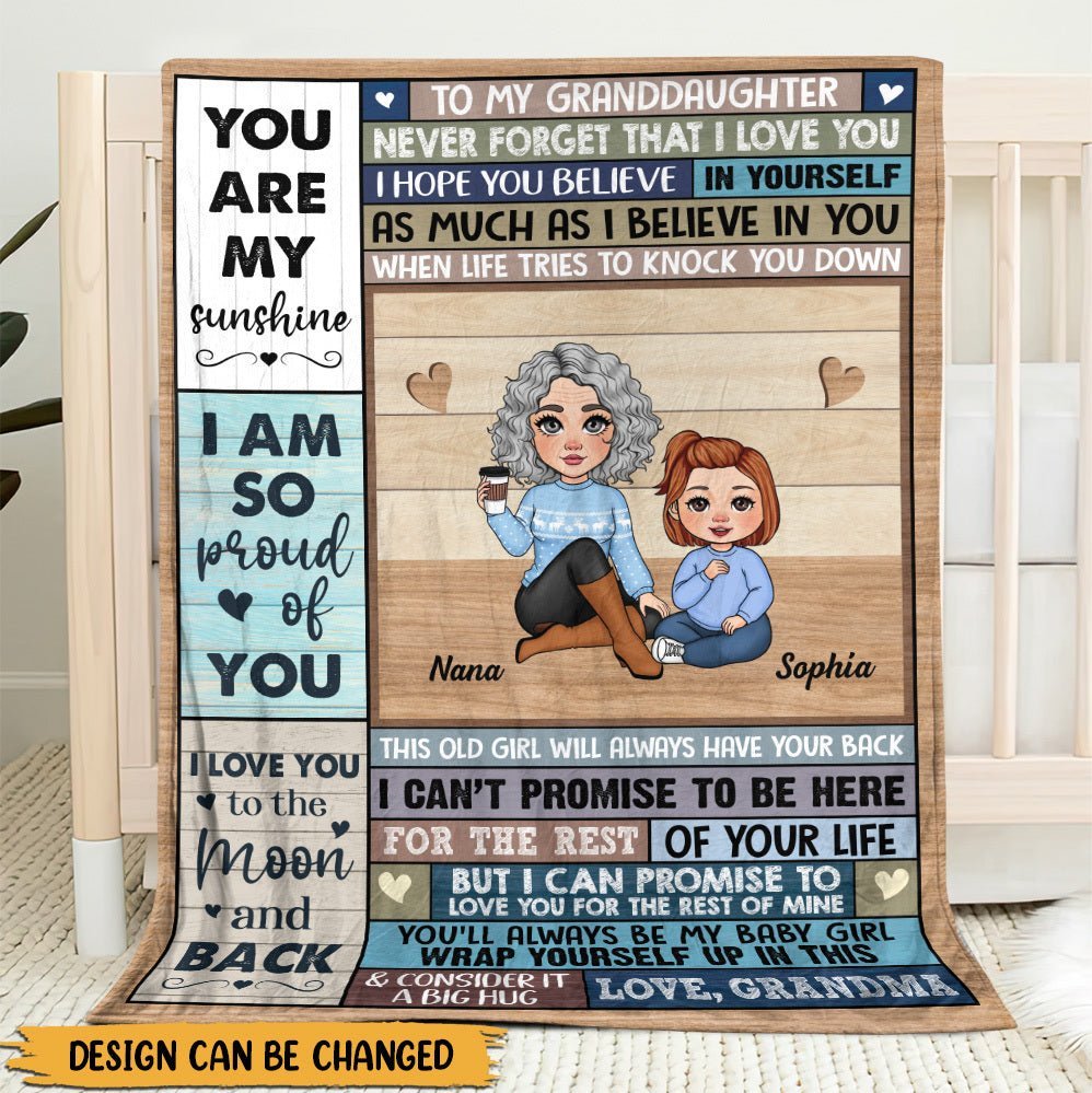 To My Granddaughter - You Are My Sunshine - Personalized Blanket - Best Gift For Granddaughter, For Christmas - Giftago