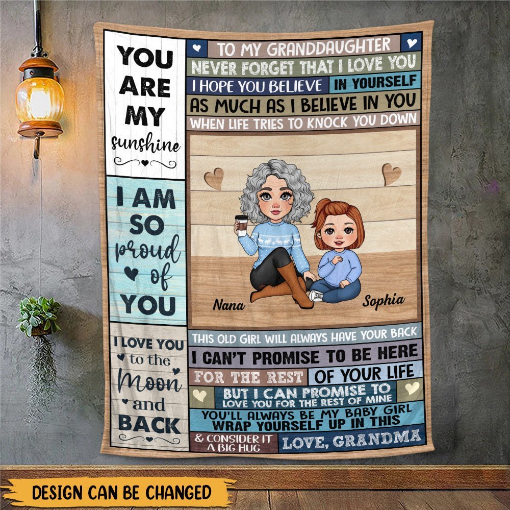 To My Granddaughter - You Are My Sunshine - Personalized Blanket - Best Gift For Granddaughter, For Christmas - Giftago