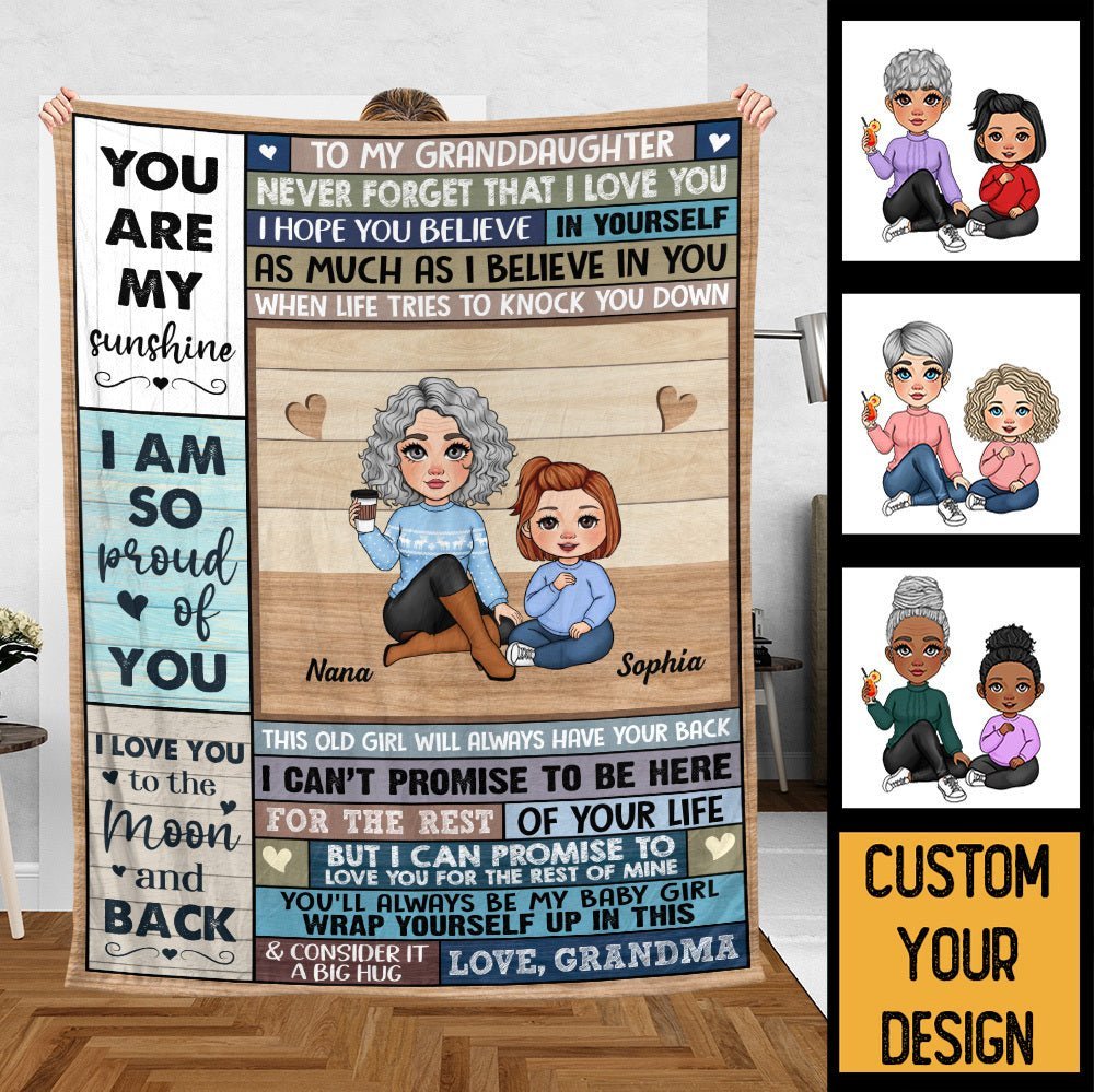 To My Granddaughter - You Are My Sunshine - Personalized Blanket - Best Gift For Granddaughter, For Christmas - Giftago