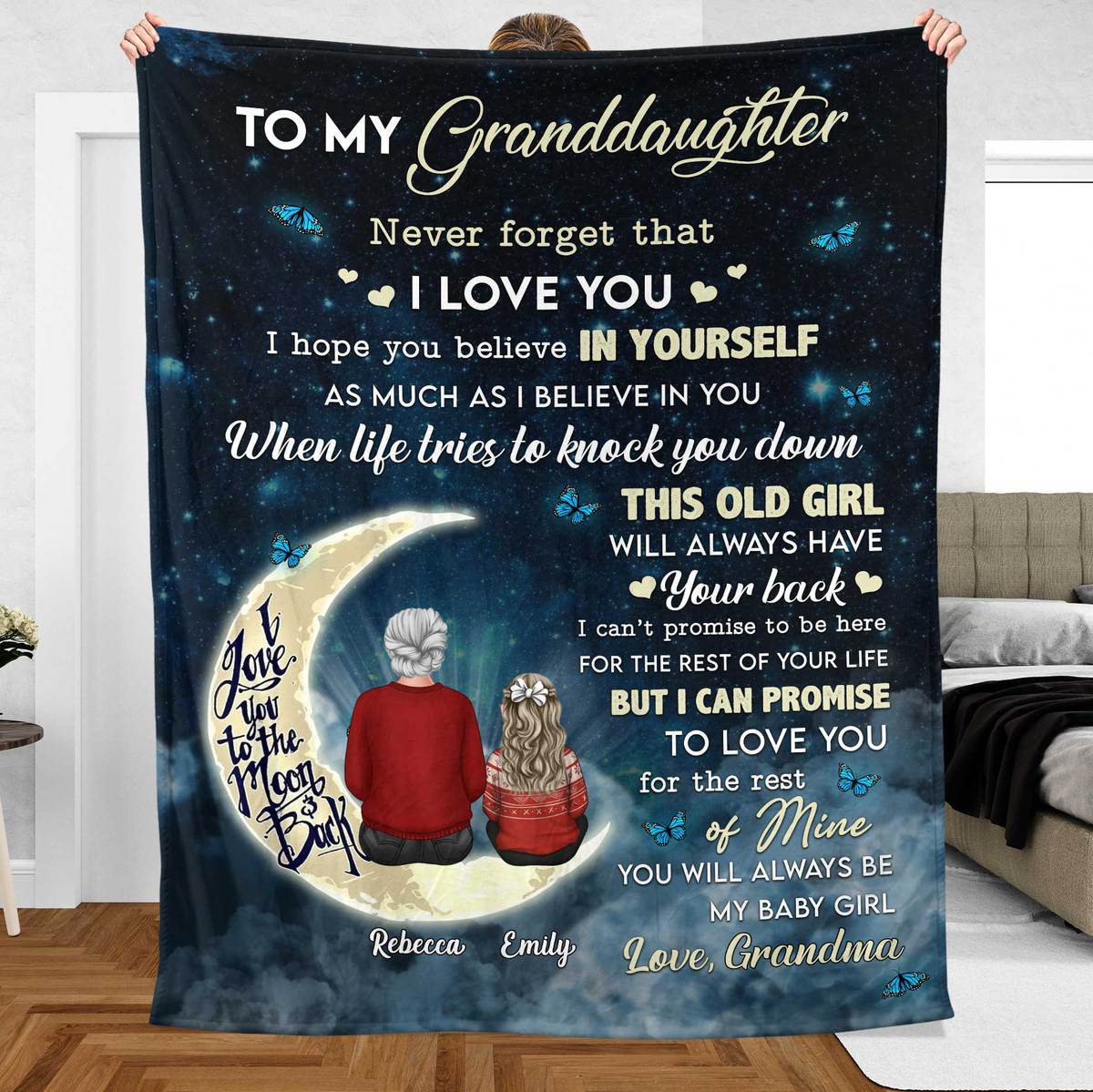 To My Granddaughter/Grandson - Personalized Blanket - Best Gift For Grandchild This Christmas - Giftago