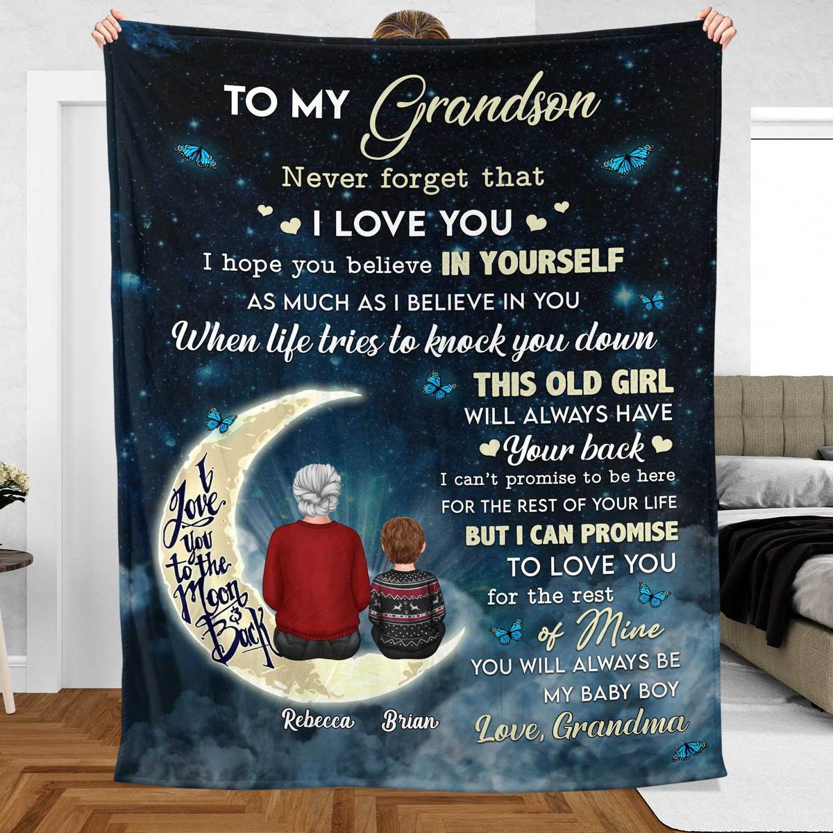 To My Granddaughter/Grandson - Personalized Blanket - Best Gift For Grandchild This Christmas - Giftago