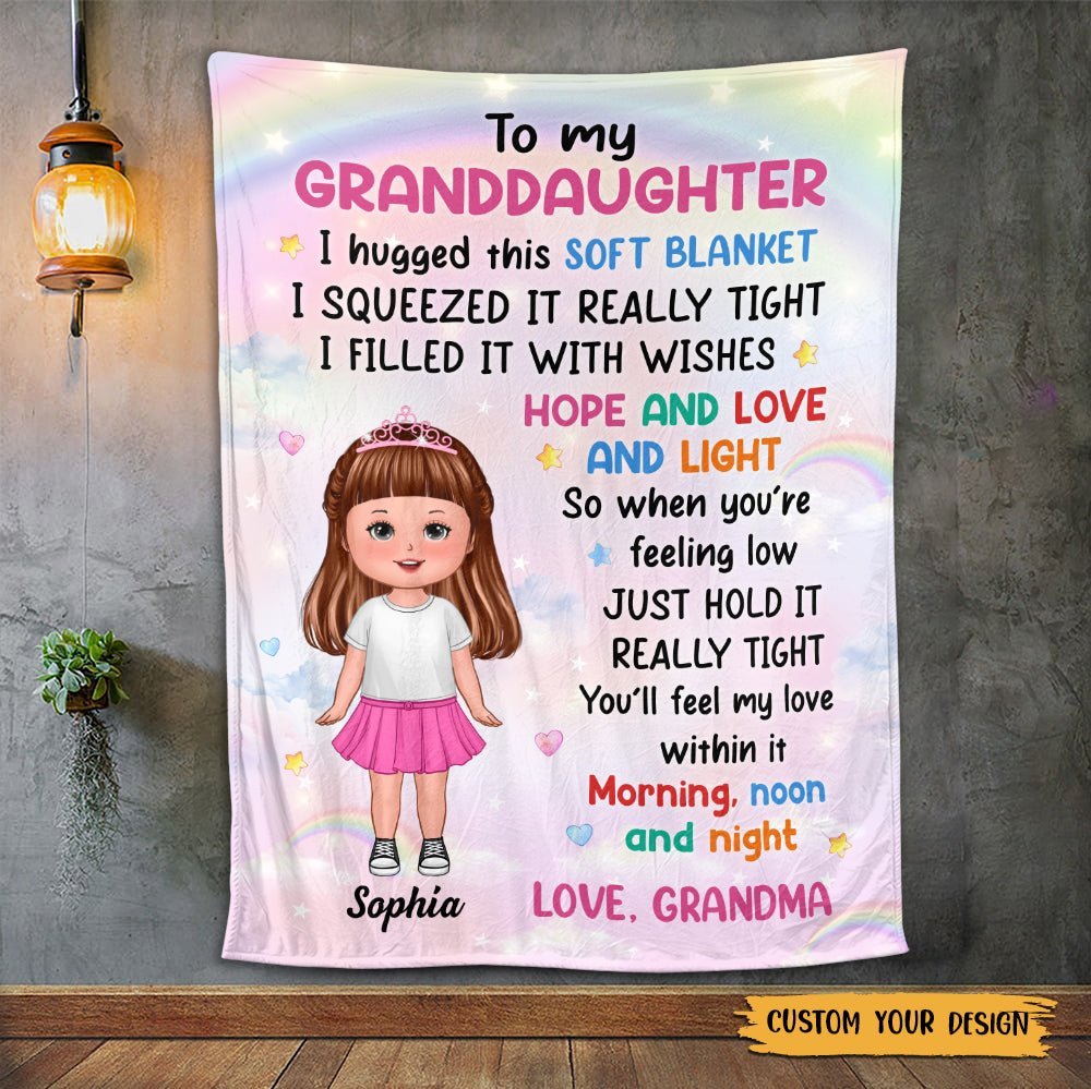 To My Granddaughter/Grandson/Daughter/Son - Personalized Blanket - Best Gift For Kids, Grandkids - Giftago