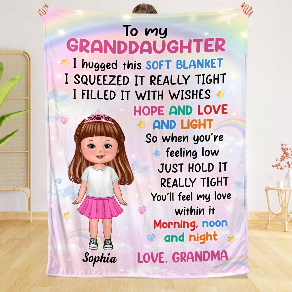 To My Granddaughter/Grandson/Daughter/Son - Personalized Blanket - Best Gift For Kids, Grandkids - Giftago