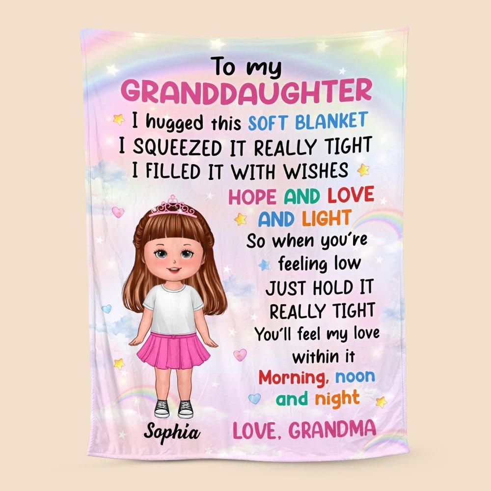 To My Granddaughter/Grandson/Daughter/Son - Personalized Blanket - Best Gift For Kids, Grandkids - Giftago