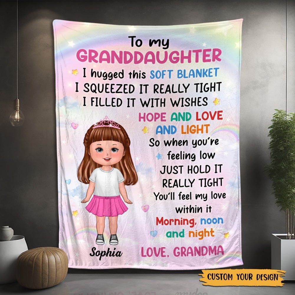 To My Granddaughter/Grandson/Daughter/Son - Personalized Blanket - Best Gift For Kids, Grandkids - Giftago