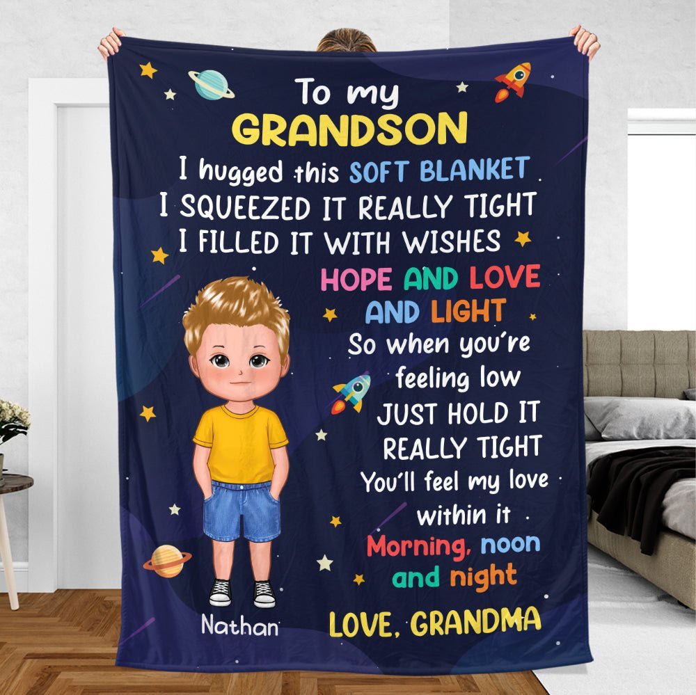 To My Granddaughter/Grandson/Daughter/Son - Personalized Blanket - Best Gift For Kids, Grandkids - Giftago